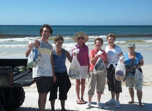 Volunteers pose after bringing in several pounds of trash off the beach at Topsail Hill Preserve State Park. Photos courtesy Fred Provost