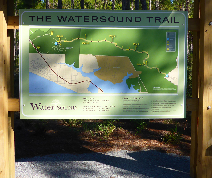 Map at the Origins trailhead. Lori Ceier/Walton Outdoors